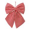 Snoepstokpatroon Kerststrik Ornament Zachte Stof Hangend Accent voor Boom, Krans, Cadeaupresentatie en Feestelijke Kamer