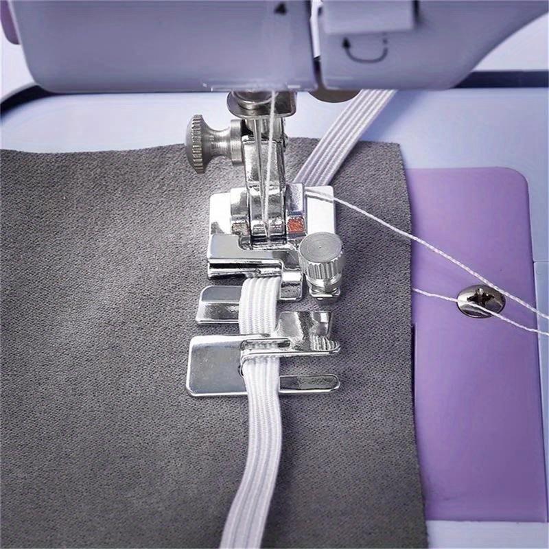2Pcs Sewing Machine Parts Foot Presser Foot Rolled Hem Feet Elastic Cord Band Fabric Stretch DIY Sewing Accessories