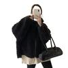 Women's Autumn/Winter 2025 Lambswool Coat: Loose, Slimming, Casual, Plus Velvet, Thickened Leather-Fur Blend.