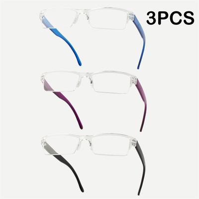 3PCS Fashion Anti-Blue Light Reading Glasses Ultra-Light Eye Protection Readers Eyewear Unisex Elegant Comfortable Presbyopia