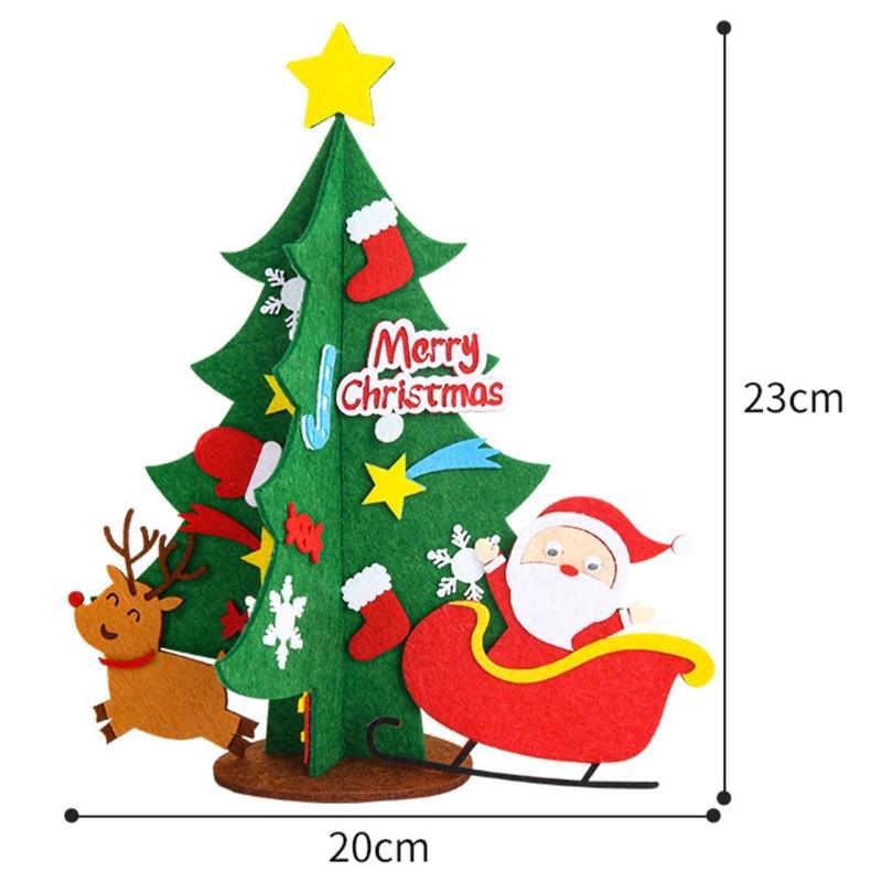 3D Fabric Christmas Tree Desktop Decors Handcrafted Holiday Centerpieces Ornaments Set For Home Office Festives Display