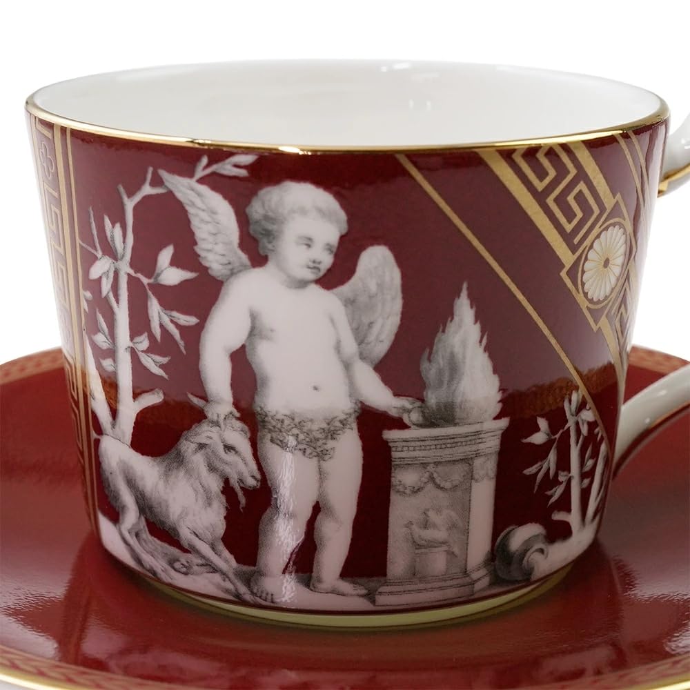 Wedgwood Renaissance Red Teacup Saucer Accent & (Used) [Used]