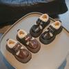 Winter 2024 Trendy Kids' Leather Shoes: Warm, Thick-Soled, Plus Velvet, Cotton-Toe Design for Boys and Girls