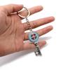 2 Pcs Multicolor Key Exorcist St. Benedict's Cross Keychain Pendant Circle Ring Religious Church Gift Bag Accessories.
