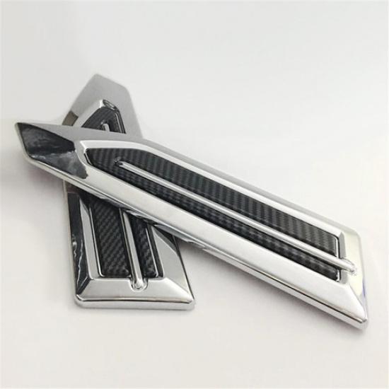 Car Air Flow Fender Side Vent Exterior Decoration Chrome Grille Styling Stickers