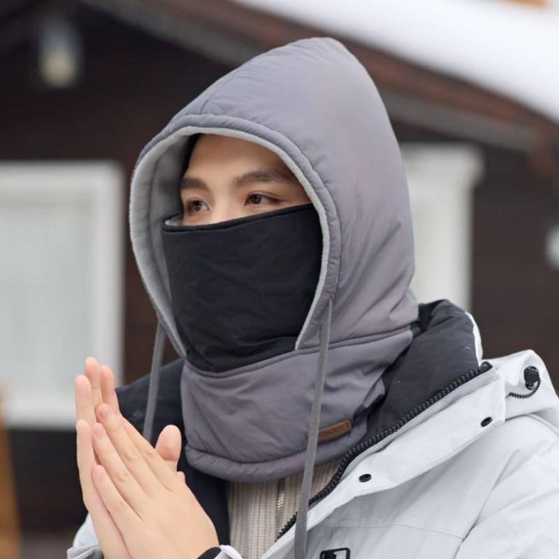 Winter Knit Balaclava Hooded Neck Warmer Cycling Outdoor Windproof Ear Protection Adult Unisex