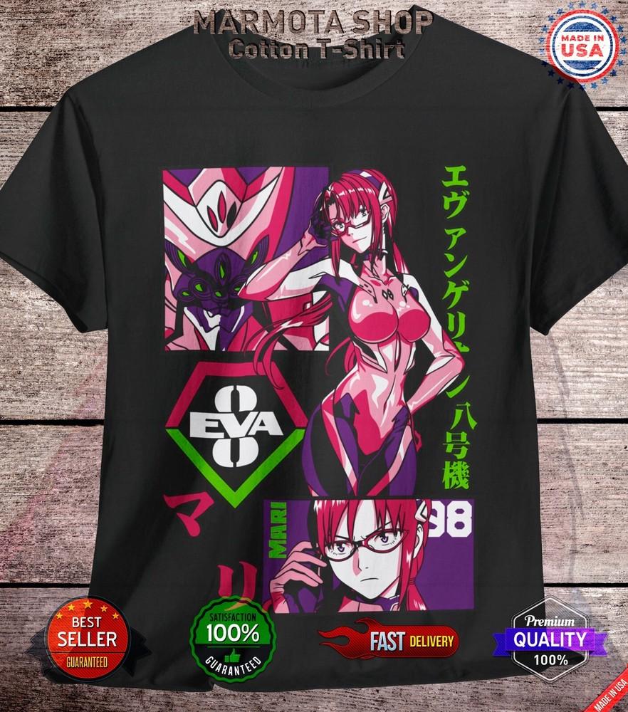

Mari Makinami Shirt Neon Genesis Evangelion Anime Tee T-Shirt Waifu Ecchi Sexy 2XL