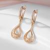 Kinel Square Cutout Long Dangle Earrings For Women Rose Gold Color Luxury Party Fine Jewelry Trendy Drop Earrings
