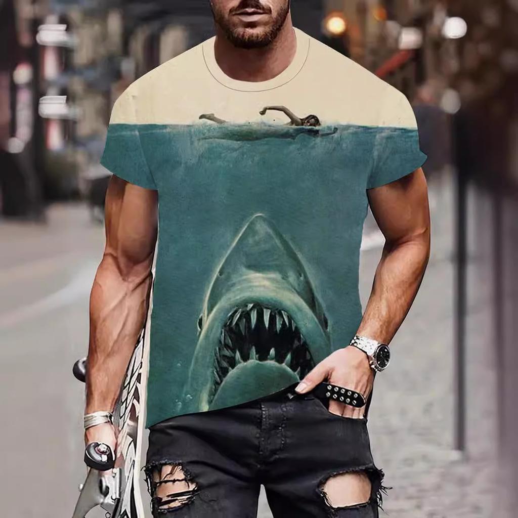 Letní Pánská Trička s 3D Potiskem Medvěda a Psa Pandy Módní Ležérní s O-výstřihem Krátký Rukáv Sportovní Oblečení Cool Streetwear Nadměrné Top