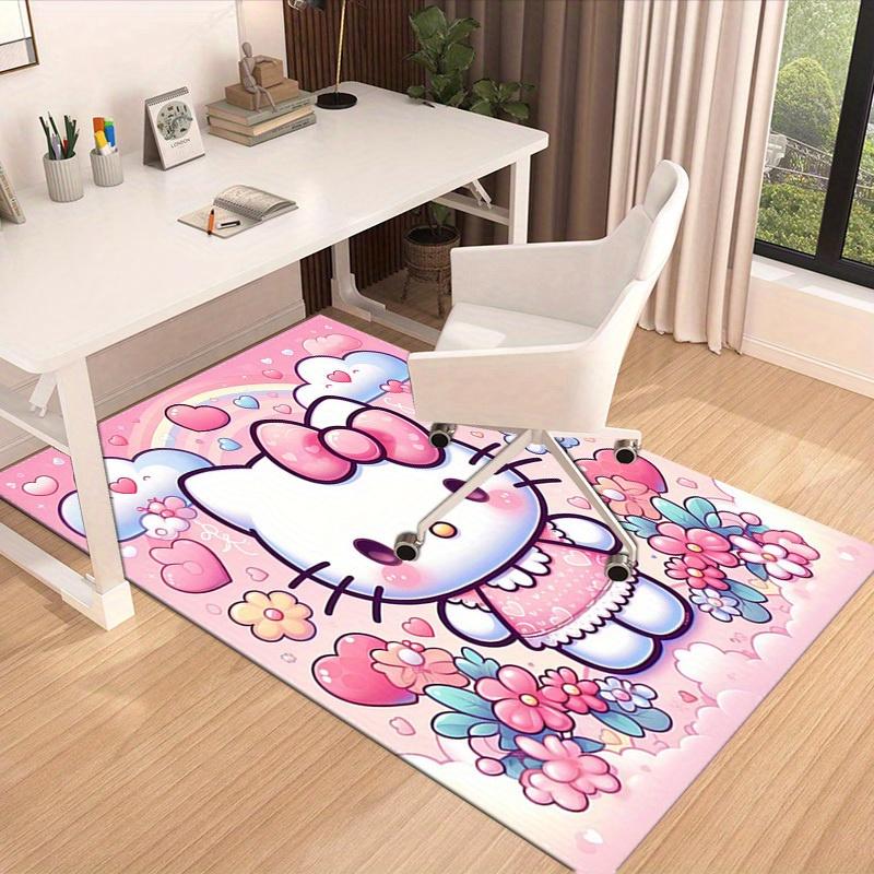 1pc Hello Kitty Pink Floral Rug - Cute Home Decor|Office Carpet|Outdoor Mat|Gift Ideaz2707