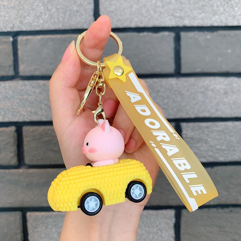 Cartoon Animal Friction Cars Keychain Charming Gifts For All Ages**