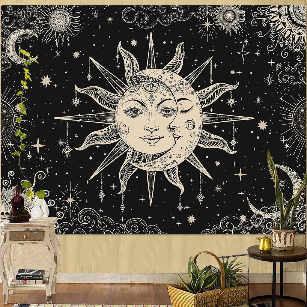 VIKAMA Bemaltes Glas Lebensbaum Wandteppich Vintage Bunte Blätter Böhmischer Kunststil Wohnzimmer Raum Heimdekoration