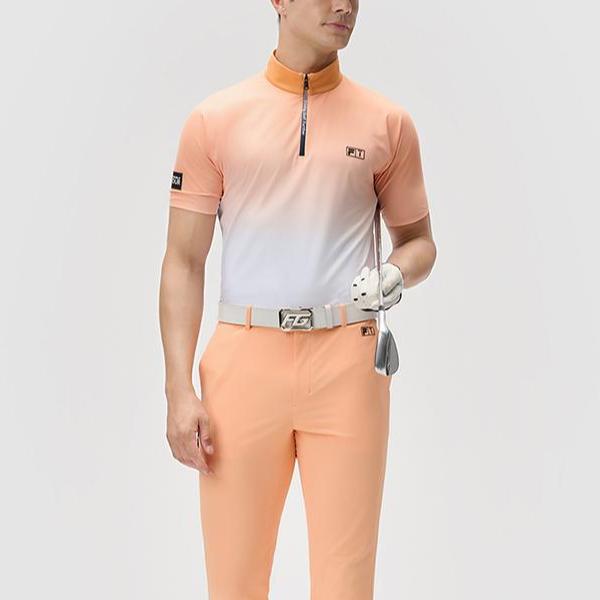 FILA Golf Series Comfortable Casual Breathable Short Sleeve Polo Shirt Men tops Dark-Star-Yellow A11M435125F-YE