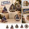 Patriotic Acrylic Christmas Tree Ornament for USA 0th Anniversary, Red Blue Holiday Decoration, Commemorative Gift