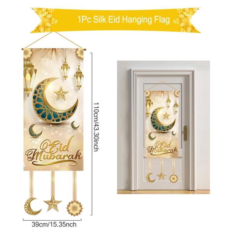 Eid Mubarak Dekobanner 2026 Kareem Ramadan Deko für Zuhause Ramadan Mubarak Hängende Flagge Islamische Muslimische Party Deko Eid Al Adha