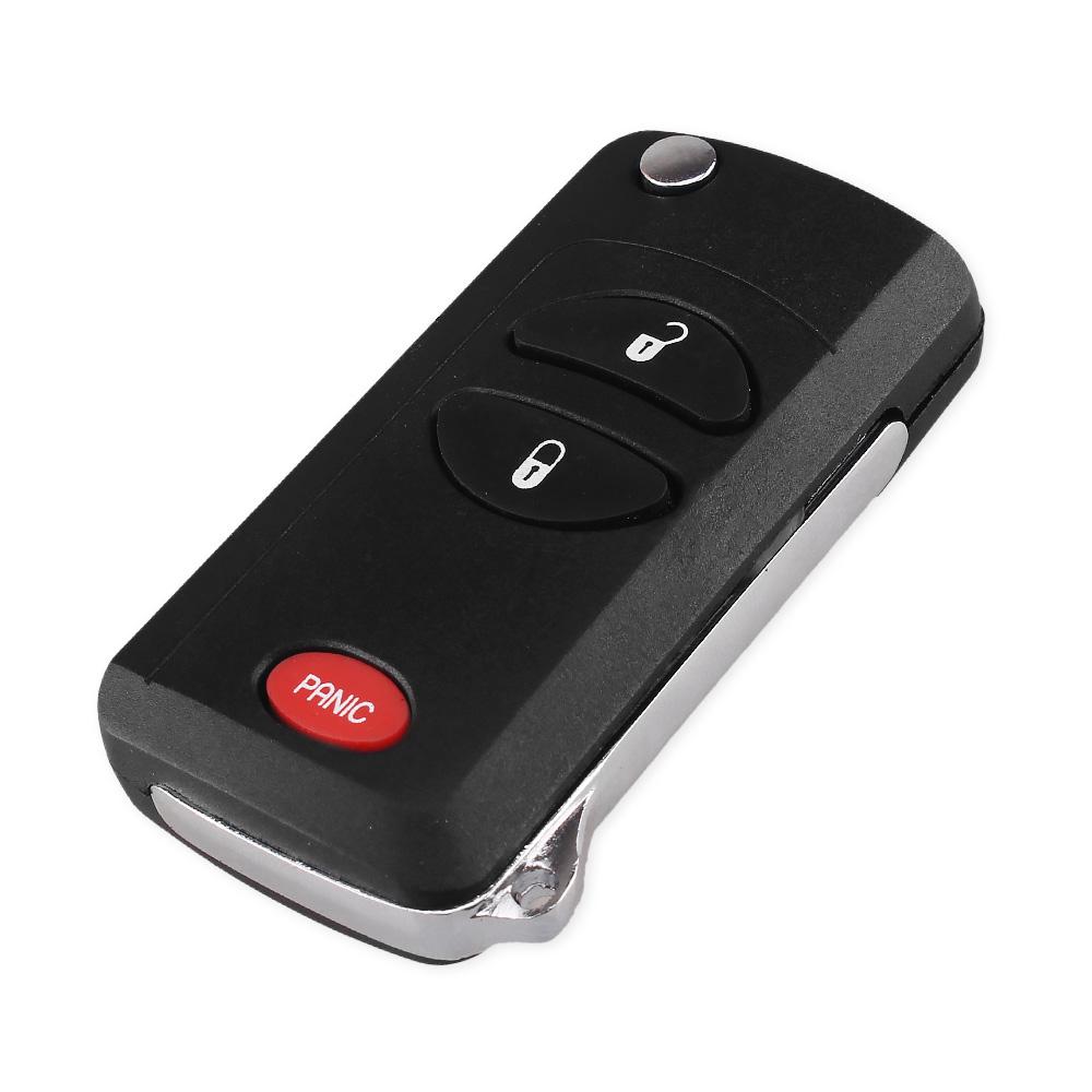 2 3 4 Knapper Bil Nøkkelfri Inngang Fjernkontroll Nøkkelhus Fob Etui for Chrysler Voyager Cruiser for Dodge Ram Dakota for Jeep Cherokee
