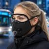 Cycling Face Guard Reusable Carbon Filter Dust Mask with Adjustable Goggles, 6-Layer Protection 10 Filters, Breathing Valve, Eye Shield Goggles