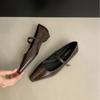French evening breeze temperament commuter single shoes girl 2025 autumn new Korean version fairy thick low heel Mary Jane small leather shoes