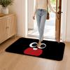 Cute Cartoon Eyes Floor Mat Flannel Rug Non Slip Absorbent Soft Washable For Entryway Hallway Bathroom Kitchen Decor