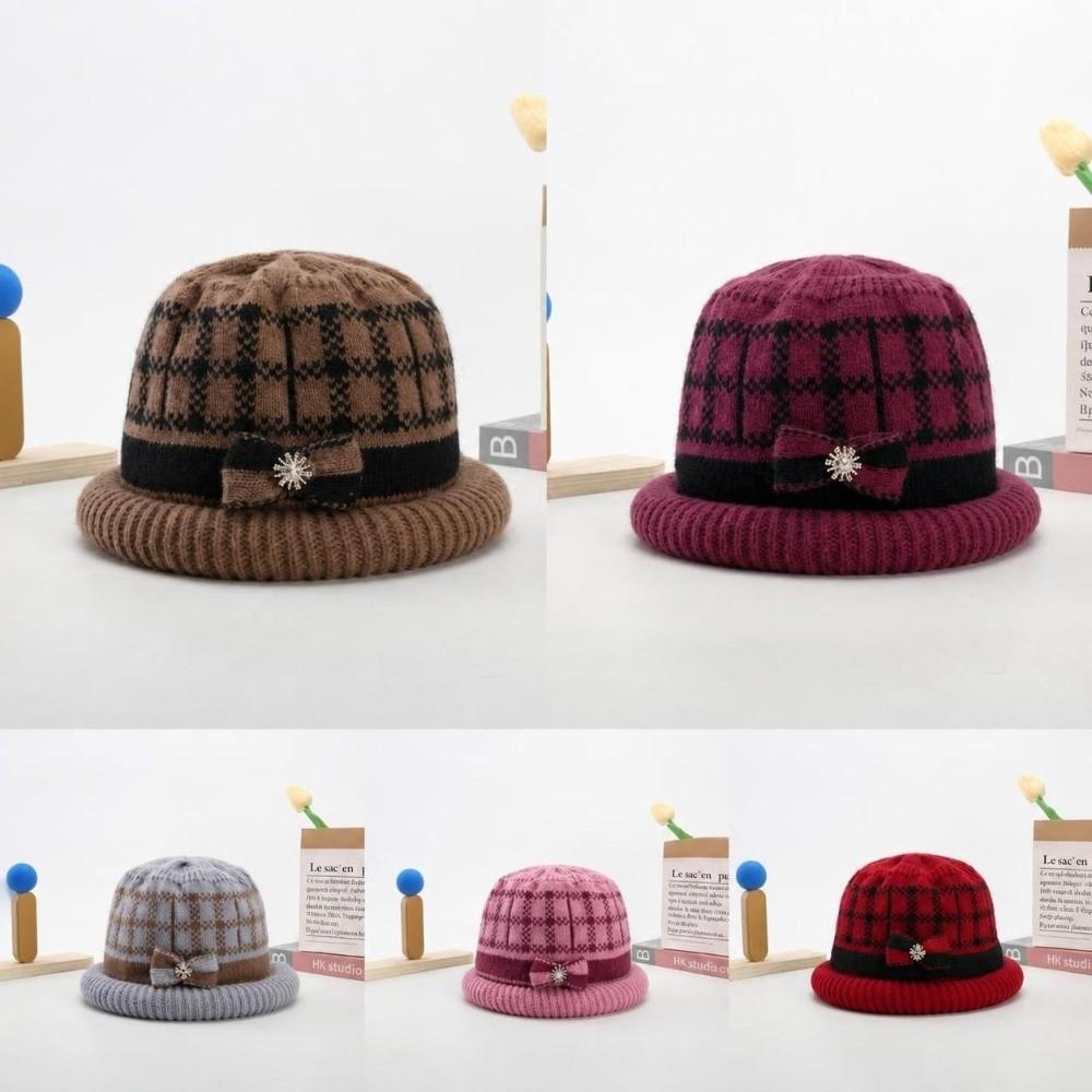 Thickened Beanie Cap Cold-proof Middle-aged Mom Hat Fashion Knitted Woolen Hat  Winter