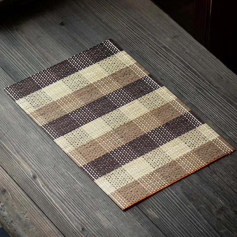 Bamboo Tea Mat Home Desktop Kung Fu Teaware Anti-scald Heat Insulation Cushion Kindergarten Dining Table Decoration Mats