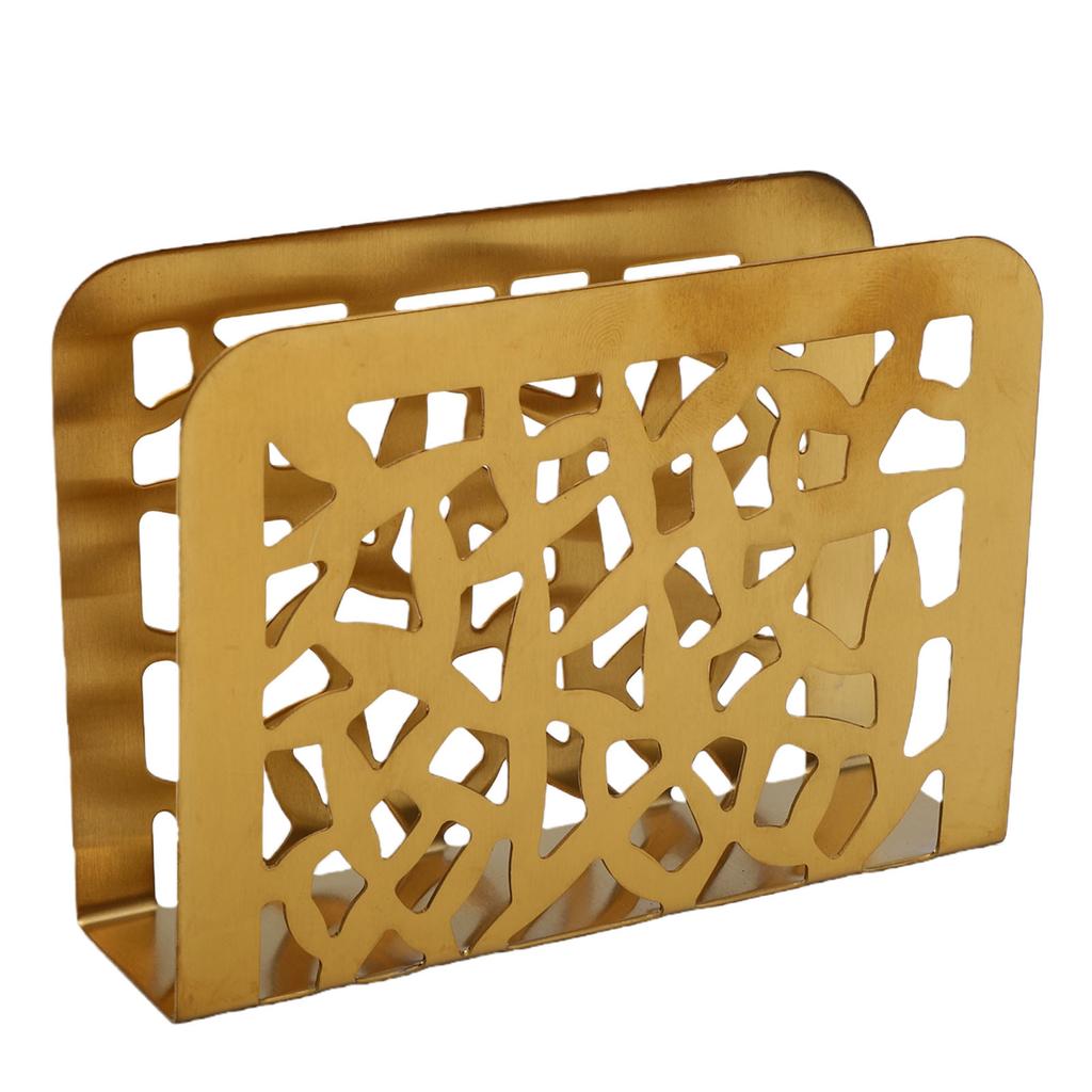 Tabletop Napkin Holder Stainless Steel Hollowed Metal Paper Napkin Holder Tissue Dispenser for Kitchen Countertop Bar