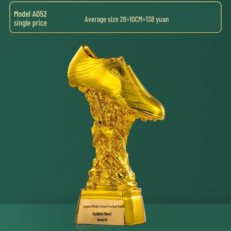 Custom Crystal Football Trophy - 2025 Golden Boot Top Scorer Award (Extra Large)