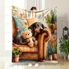 Multi-size Dachshund Theme Print Blanket Warm Soft Fluffy Kids and Adult Sofa Bed Throw Blanket Outdoor Travel Camping