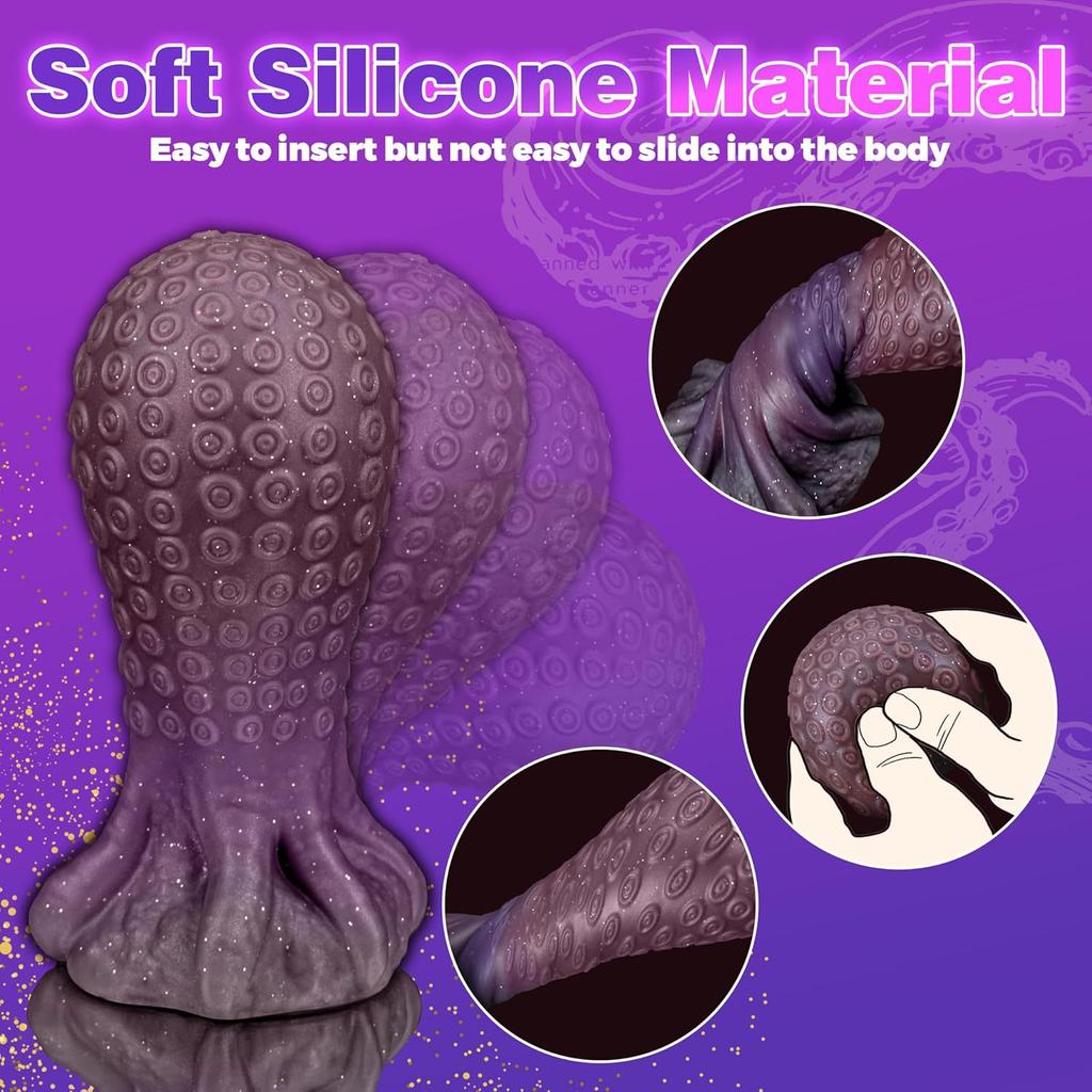 Super Thick Octopus Tentacle Anal Plug  Silicone Shaped Anal Plug With Suction Cup  Dual-purpose Anal And Vaginal SM Sex Toy