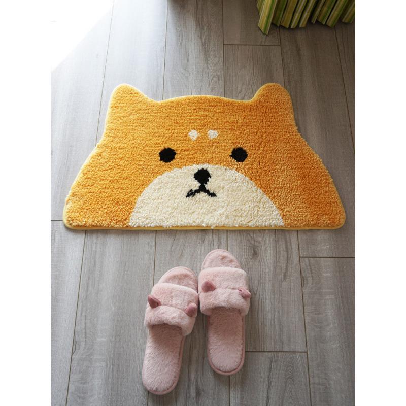 Cartoon Cat Faux Cashmere Non-Slip Mat: Water-Absorbent Floor Rug for Bathroom, Living Room, Cute Decoration & Cushion