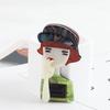 New Punk Cool Brown Hair Lady Acrylic Brooch For Women Letters Green Clothes Lapel Pins Brooches Badges Jewelry Party Dress Gift
