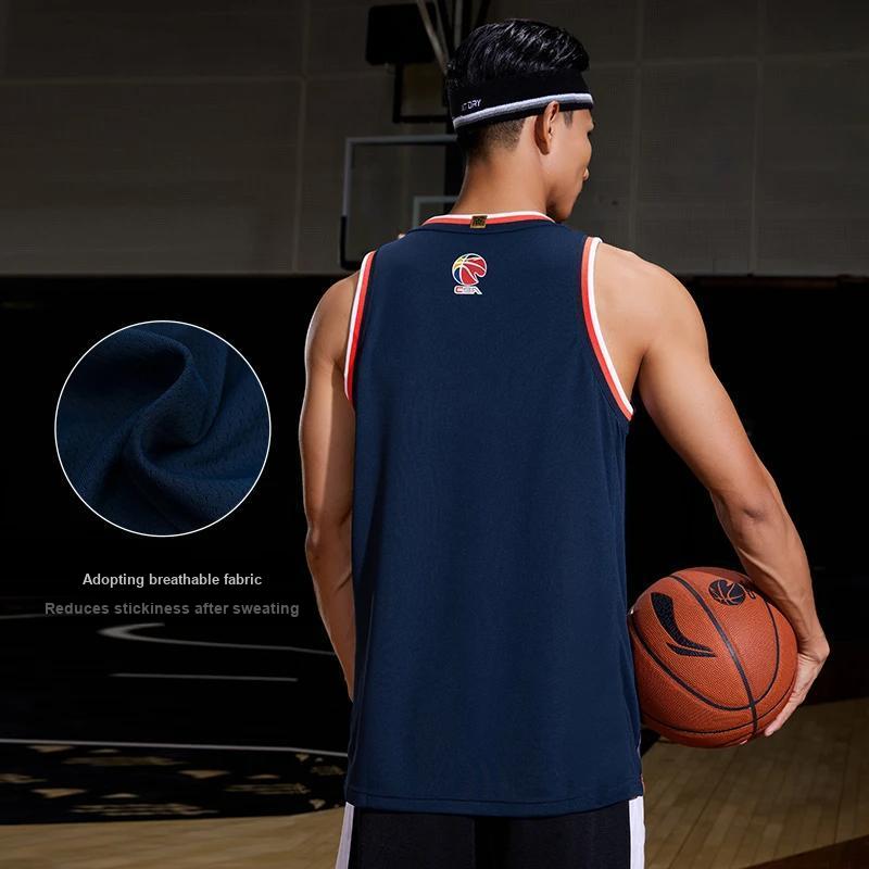 Li Ning Professional Basketball Series CBA Guangdong Team Competition Sports Sleeveless Fashion Comfortable Trendy Basketball Jersey AAYR499-1