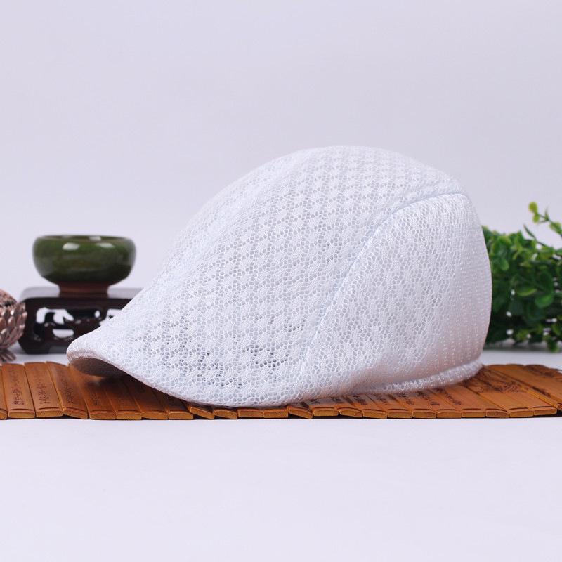 Summer lightweight single-color open-weave breathable mesh front-facing cap for outdoor leisure, sun protection, for the elderly
