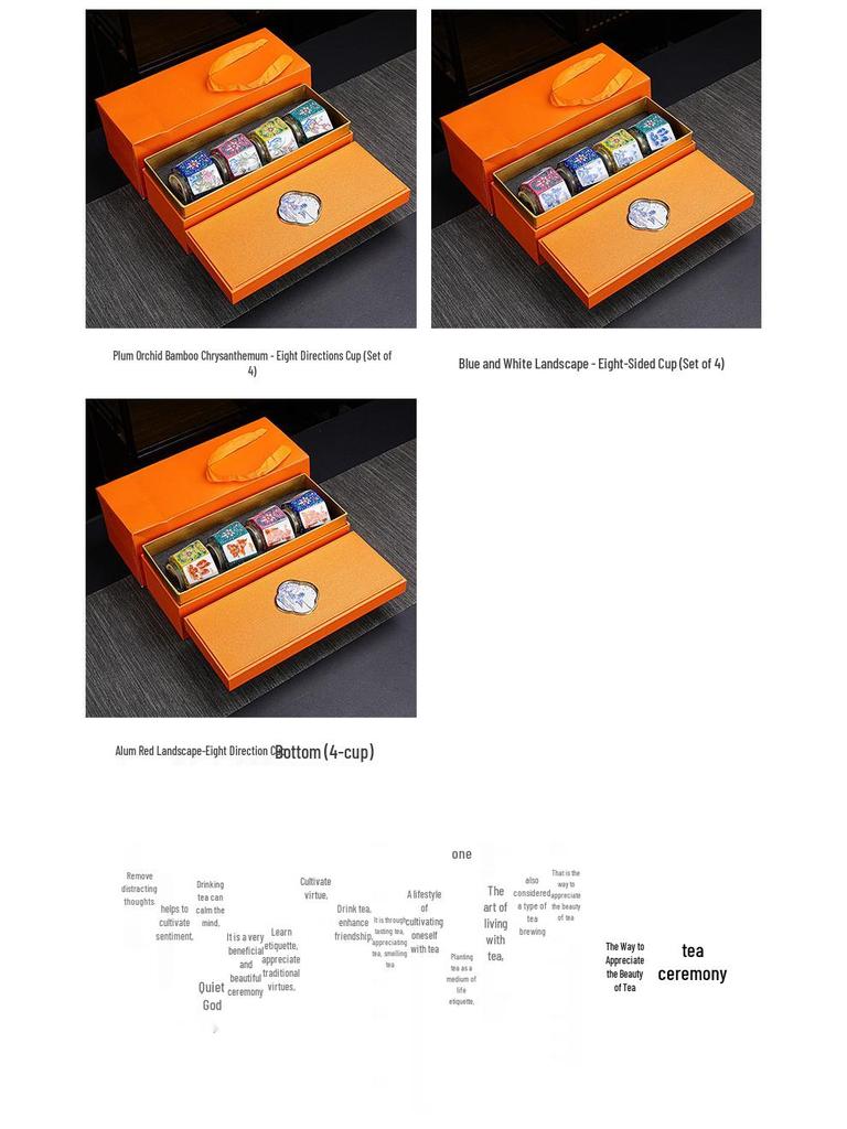 Enamel Master Cup: Exquisite High-End Octagonal Kung Fu Tea Set Souvenir