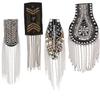 Epaulet Chain Brooch with Long Fringe Decorative Shoulder Badge Luxury Jewelry for Gothic Costume and Ceremony