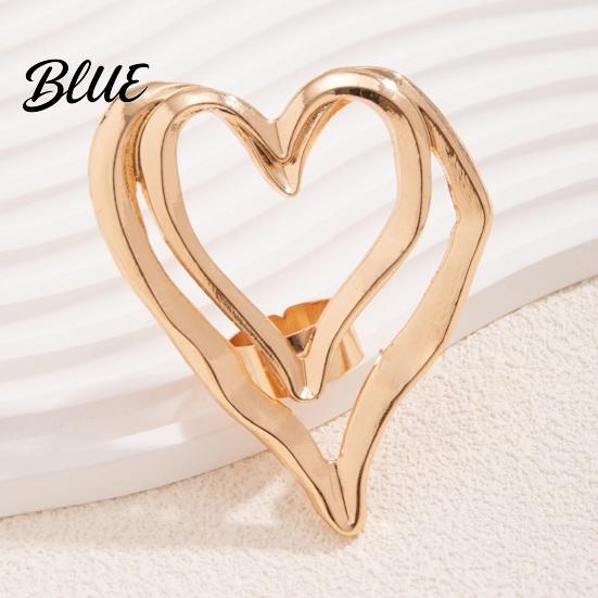 Lady Heart Ring Big Love Double-layered Exaggerated Style Hollow Shape