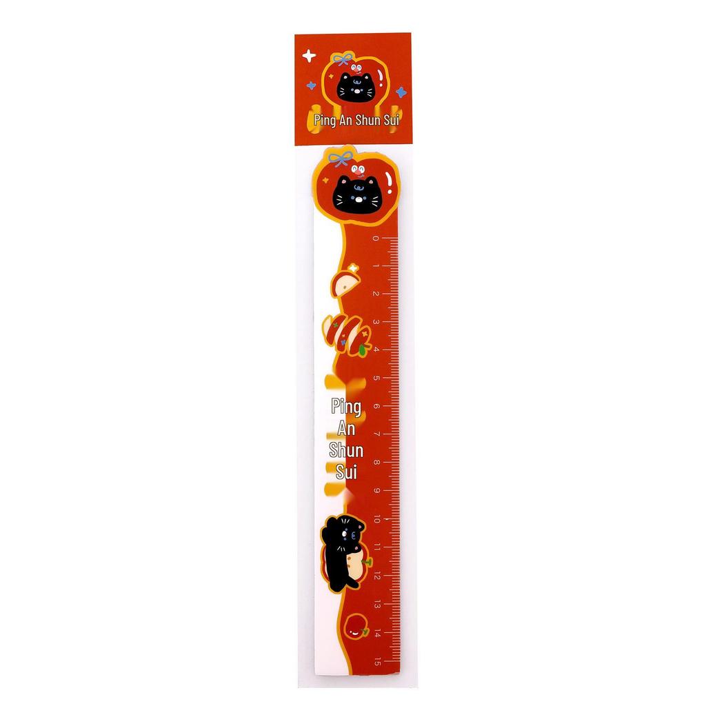 Magnetic Cartoon Cat Ruler Bookmark - Cute & High-Value Stationery Gift for Students