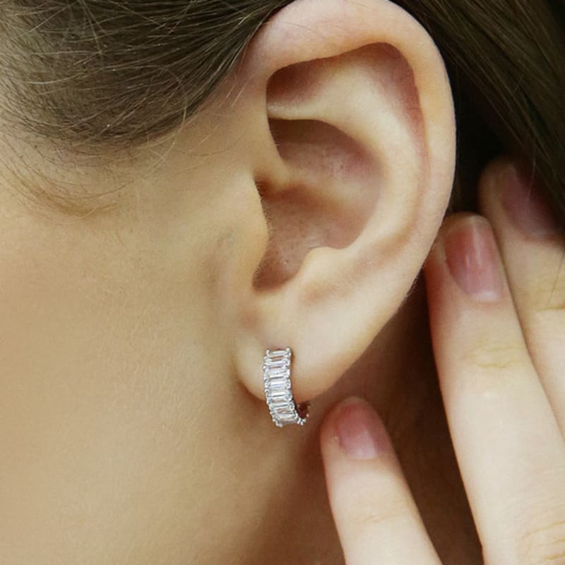 

Shertz Clear Combo Cubic Earrings (14k) rose gold