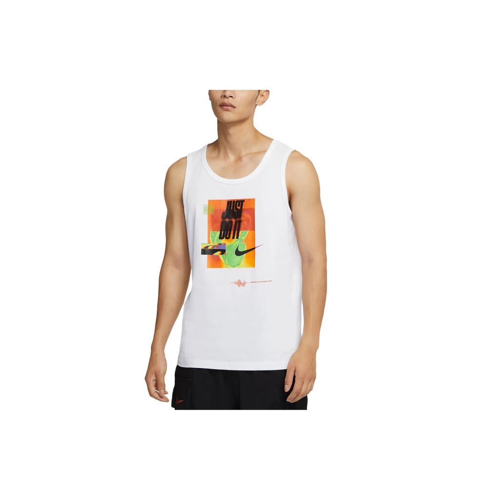 Nike Sports Casual Training Printed Round Neck Sleeveless Vest Men Vests White CV2953-100