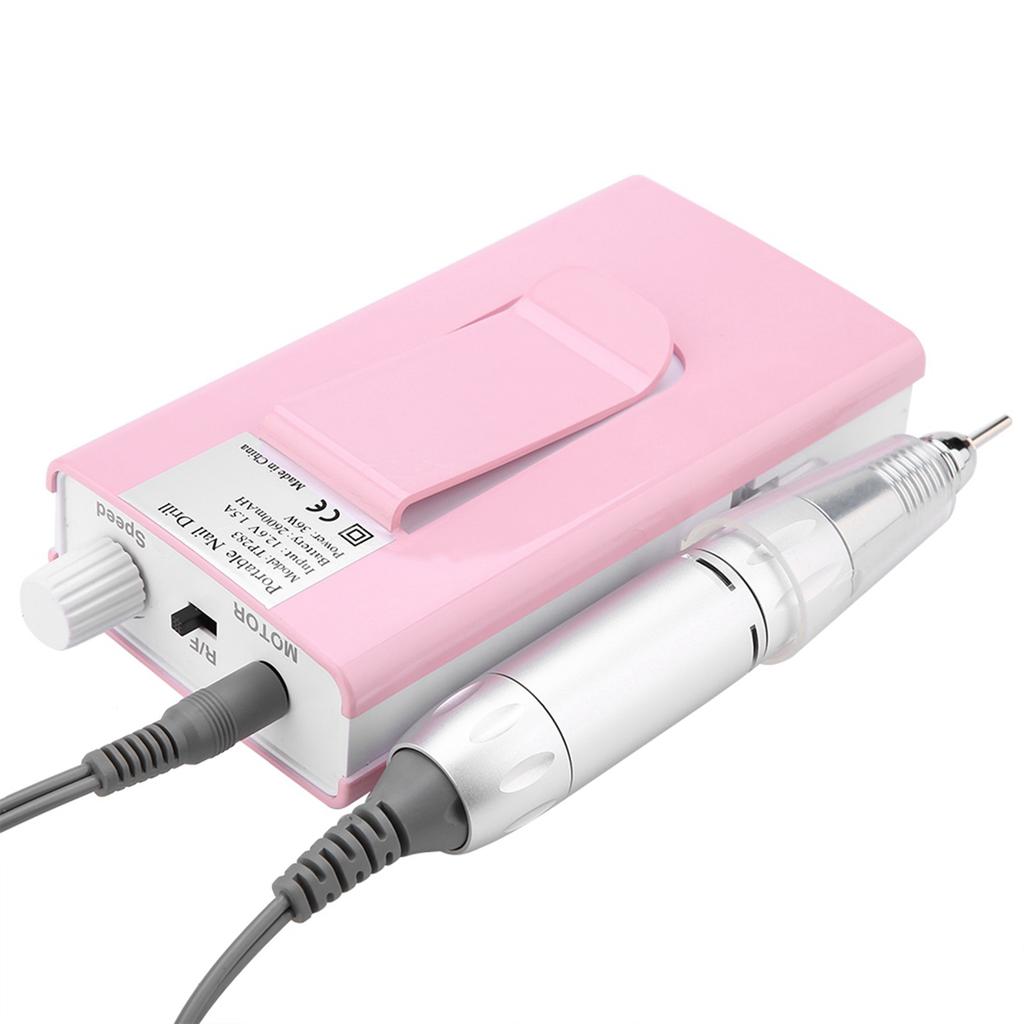 Portable Rechargeable Electric Nail Drill Machine 30000 RPM Cordless White