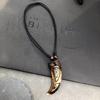 Original Retro Tribal Men and Women Couple Necklace Trendy Personality Eagle Ivory Horn Domineering Pendant Versatile Accessories