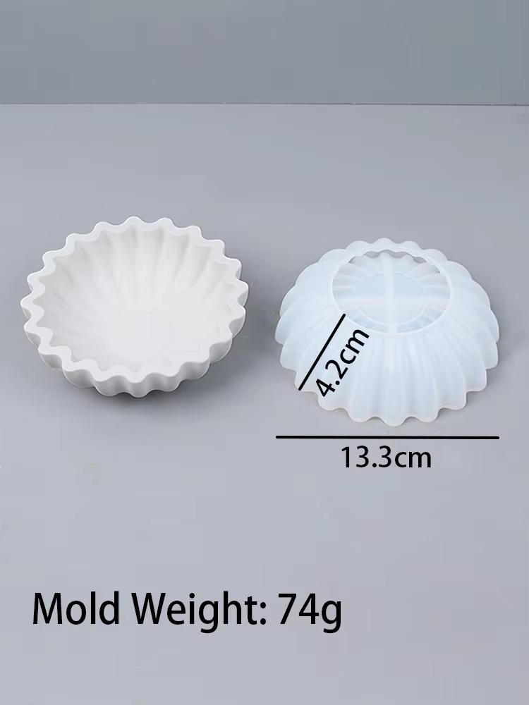 

Складная волнистая кружевная тарелка, украшение, силиконовая форма, сделай сам, цемент, гипс, цветочный горшок, чаша для хранения, чашка для свечей, смоляная форма, домашний декор