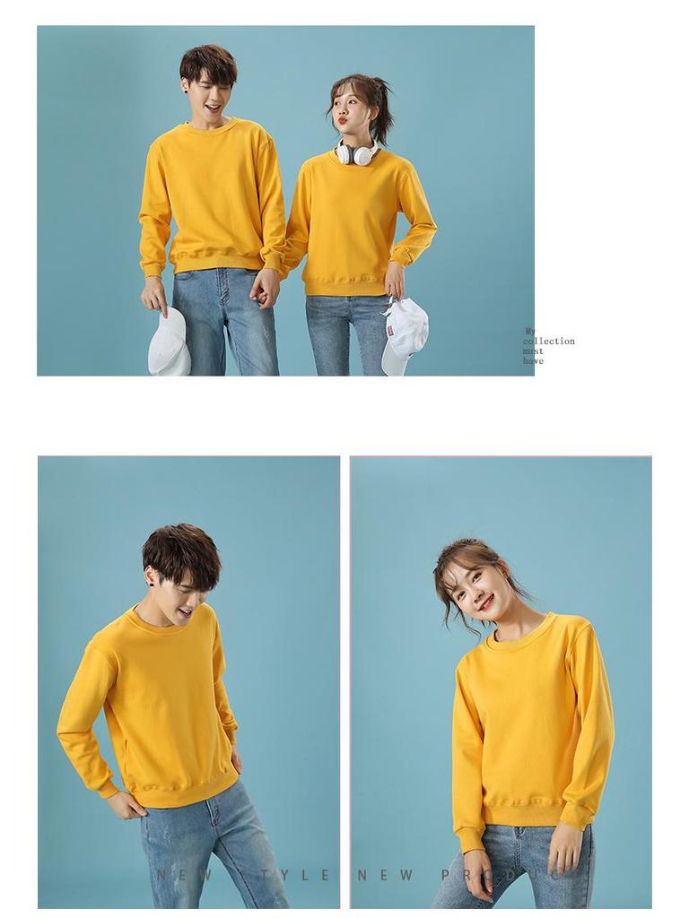 Autumn Solid Color Crew Neck Custom Sweatshirt for Couples & Groups