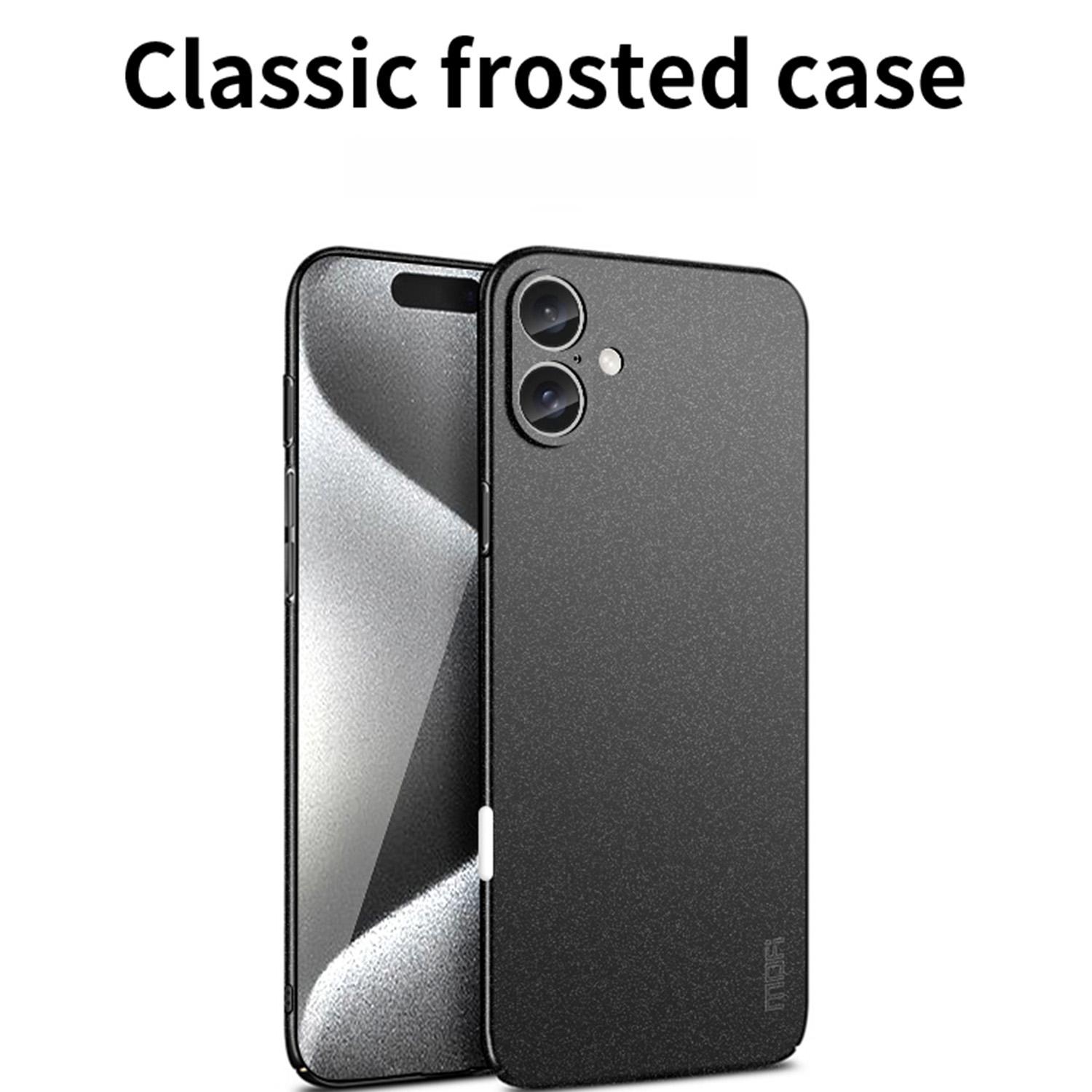

For iPhone 16 Case PC Phone Cover Slim Fit Black