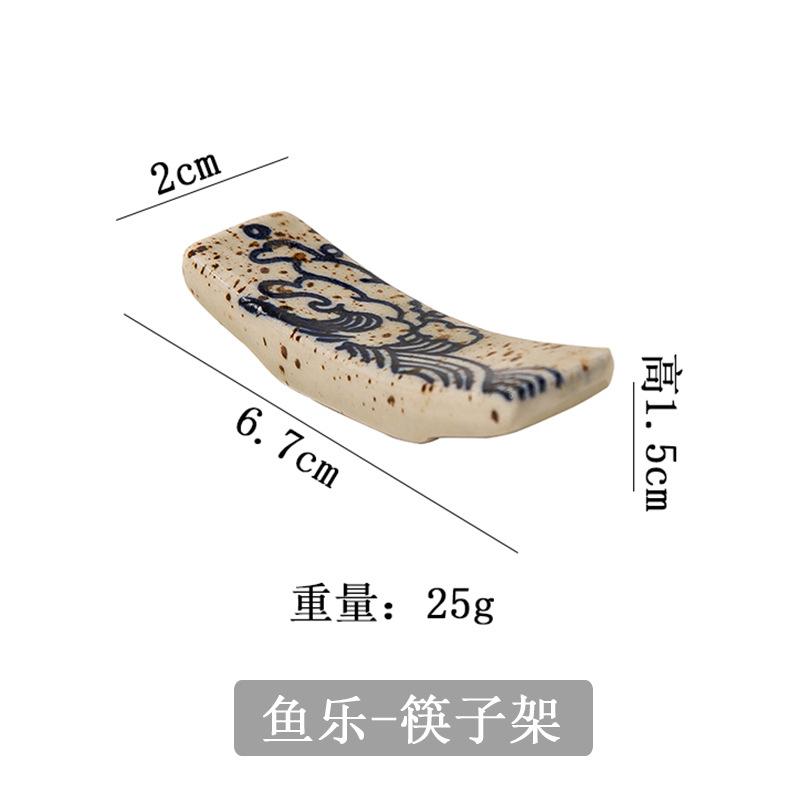Japanese Style Ceramic Chopstick Holder Household Spoon/chopstick Holder Restaurant Hotel Table Tableware Underglaze Color