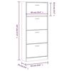 VidaXL Armoire à chaussures Chêne fumé 63x24x147 cm Bois d'ingénierie 342547