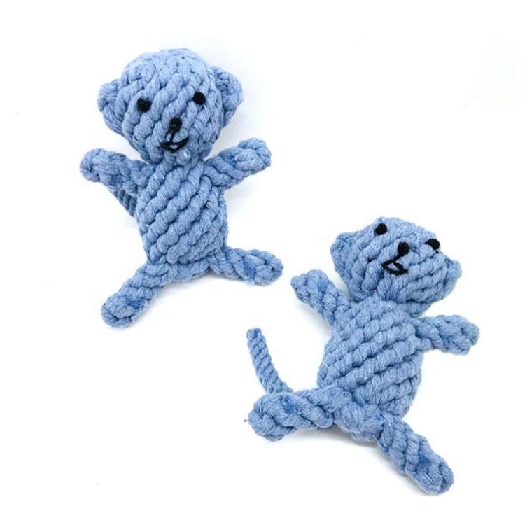High Quality Durable Small Animals Design Recycled Cotton Braided Rope Chew Pet Tough Squeaky Dog Chew Toys