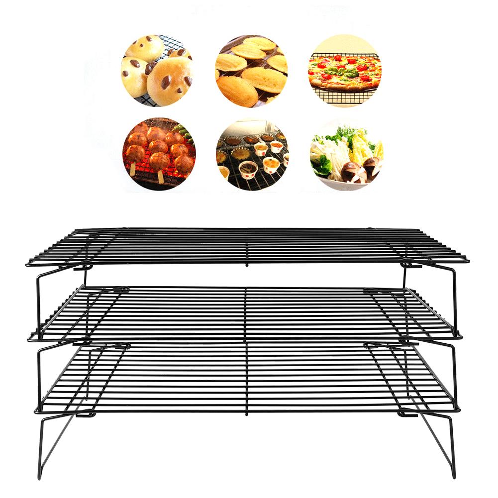 3‑Layer Folding Cooling Rack Baking Tools Cake Stand BBQ Grill Household Supplies