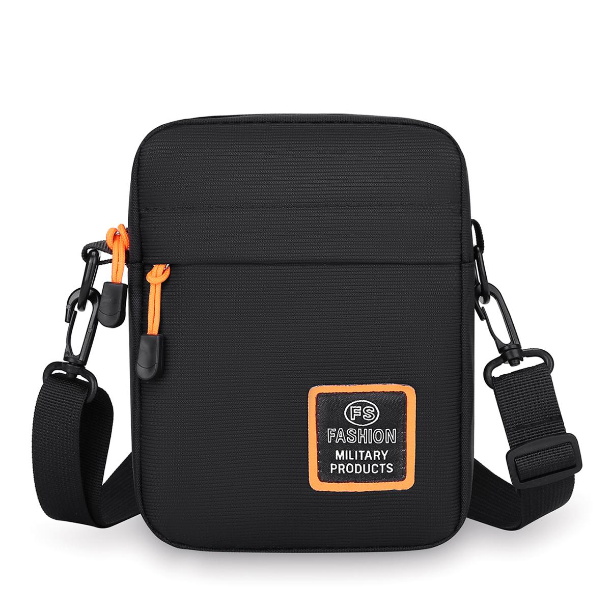 Heren Lichtgewicht Nylon Crossbody Tas Meerdere Vakken Rits Vierkante Tas Verstelbare Riem Crossbody Tas Voor Dagelijks Gebruik