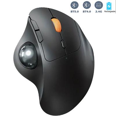 Souris Trackball sans fil 2.4G + Bluetooth, Rechargeable, ergonomique, facile à contrôler le pouce, pour ordinateur de jeu